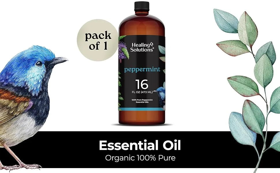 Healing Solutions Peppermint Essential Oil 16 Fl Oz Pure Peppermint Oil for Diffusers Candles DIY Blends and Home Fragrance - product information 2