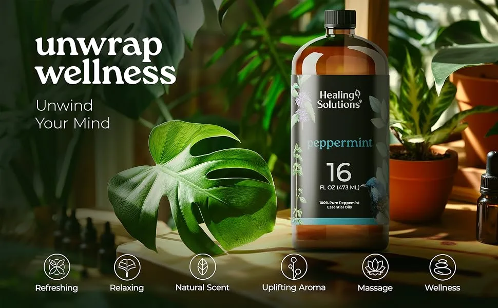 Healing Solutions Peppermint Essential Oil 16 Fl Oz Pure Peppermint Oil for Diffusers Candles DIY Blends and Home Fragrance - product information 3