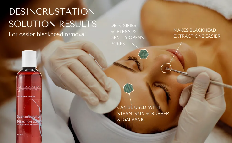 RD Alchemy - Desincrustation Solution Blackhead Removal 6 Piece Set - Professional 6-Step Skincare System for Easier Extractions & Deep Cleansing for Clearer Skin. Professional and Home Use. 6 Step Set Blackhead Removal Sys  - BENEFITS OD DESINCRUSTATION SOLUTION