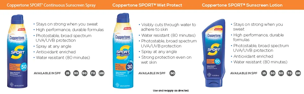 Coppertone Sport Continuous Spray SPF 70 6-Ounce Bottle (Pack of 3) 6 Fl Oz (Pack of 3) SPF 70 - product information 2