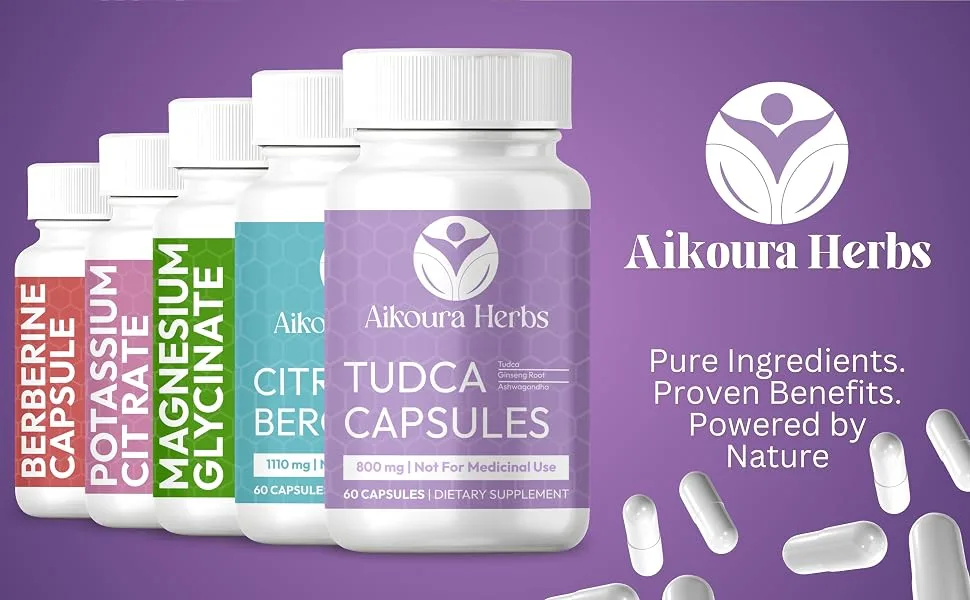 AIKOURA HERBS Tudca Capsules Natural Liver Support Supplement 800mg 60 Veg Capsules with Ginseng Ashwagandha & Milk Thistle - product information 9