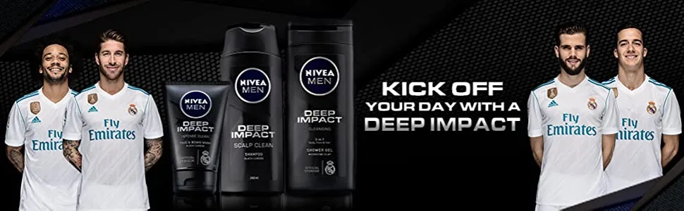 Nivea Men Deep Impact Intense Clean Face and Beard Wash - Black Carbon 100 ml (3.3 oz) - product information 1