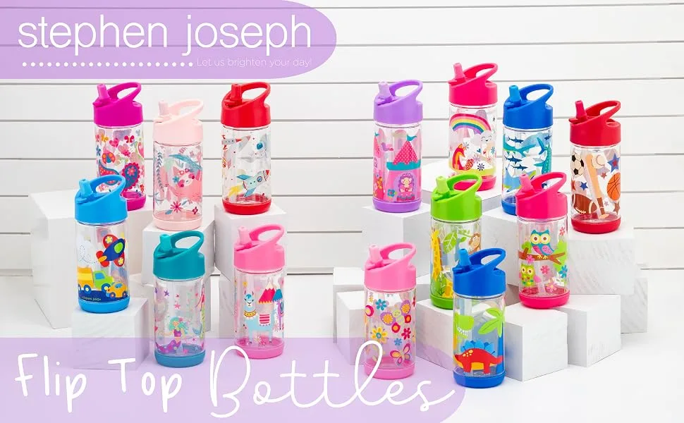 Stephen Joseph Flip Top Bottle  DINO - FLIP TOP BOTTLE