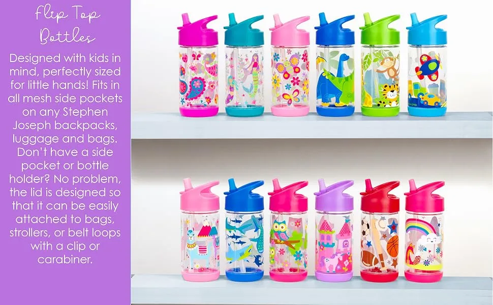 Stephen Joseph Flip Top Bottle  DINO - FLIP TOP BOTTLE