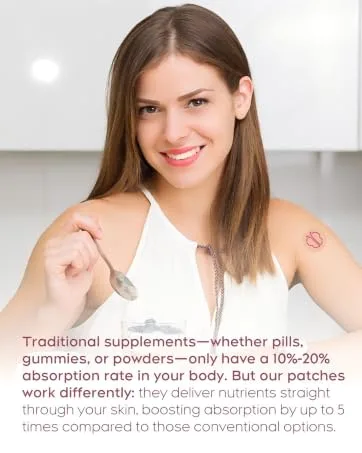 AYOJOY GLP-1 Patches for Women & Men | Advanced Natural Formulation | with L-Glutamine Berberine Cinnamon & Pomegranate | 60 Count -Pink - aplus content image