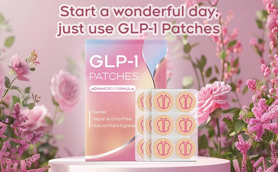 AYOJOY GLP-1 Patches for Women & Men | Advanced Natural Formulation | with L-Glutamine Berberine Cinnamon & Pomegranate | 60 Count -Pink - aplus content image