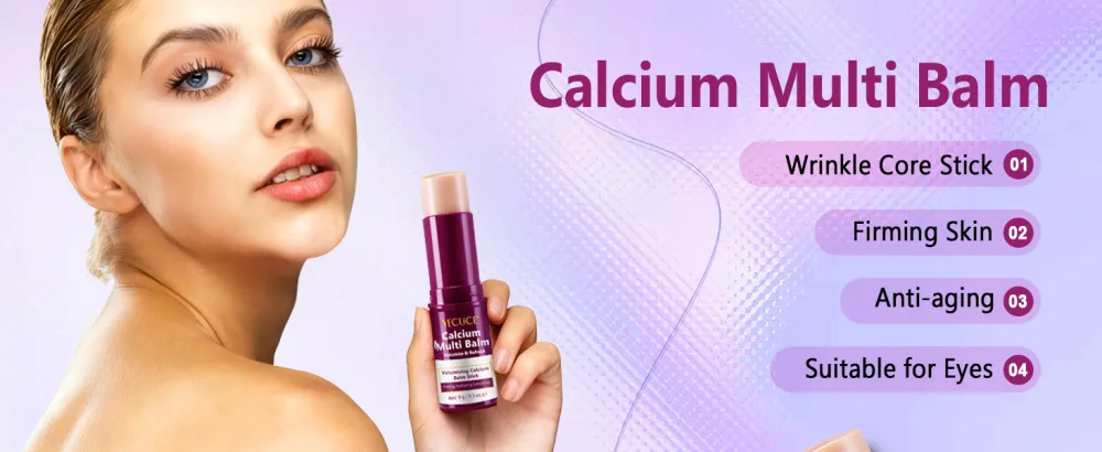 Akeeronn 2PCS Calcium Multi Balm Calcium Volume Multi Balm Anti-Aging Wrinkle Core Stick Collagen Moisturing Stick for Moisturizing and Firming Eyes Neck and Face 9g - Calcium Multi Balm 9g