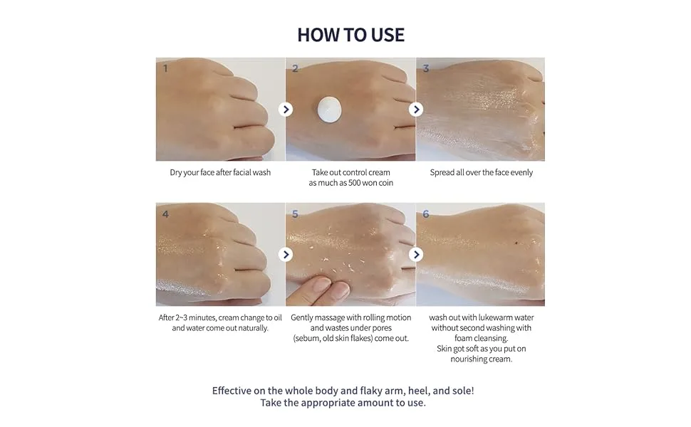 CHARMZONE Control Face and Body Cream Moisturizing Self Massage Cream Exfoliating Removing Sebum and Dead Skin Cells (150ml/5.07 fl.oz) - product information 11