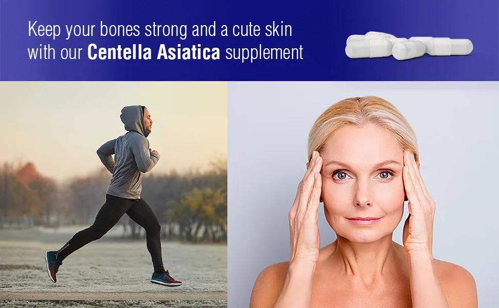 Centella Asiatica 500 mg 60 Capsules by Natural Systems - Gotu Kola Herb Moisturizer for Your Skin - Extract Also Beneficial for Calming Mind Tiredness - People exercising