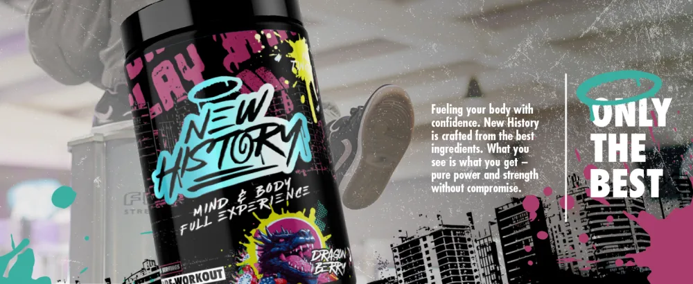 New History Mind and Body Experience - Pre Workout Endurance Pump and Focus - 25 Servings Dragon Berry - New History