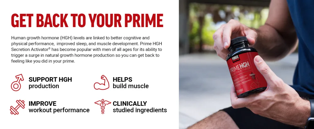 Force Factor Prime HGH Secretion Activator 2-Pack HGH Supplement for Men with AlphaSize to Help Trigger HGH Production Increase Workout Force & Improve Performance 150 Capsules 75 Count (Pack of 2) - get back to your prime