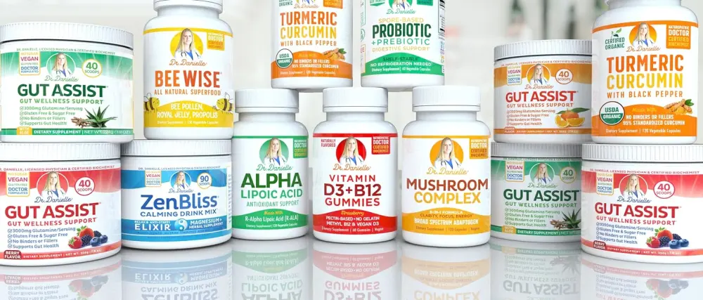Dr. Danielle's Original Electrolyte Powder - Hydration Drink Mix Supplement - Boosts Energy & Keto-Friendly - No Maltodextrin & Sugar Free - Raspberry Lemonade Flavor - doctor danielle product lineup for natural health