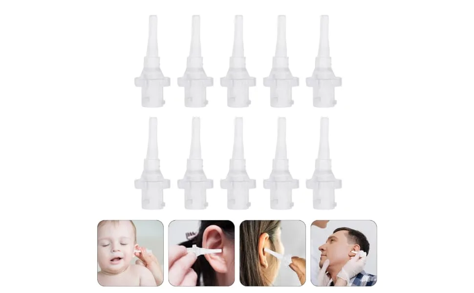 Outanaya 10pcs Ear Cleaning Disposable Tips for Ear Wash Systems Fit Nozzles Sturdy Material for Family Use Care Supply - product information 5