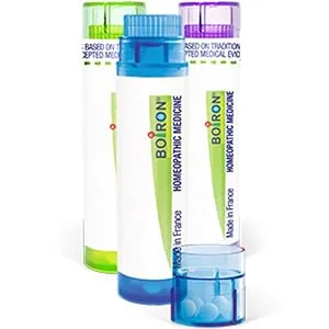 Boiron Chamomilla 9C for Irritability & Restlessness - 80 Pellets - 3 tubes-depending on the dilution scale, some come in a blue, purple tube & green tube)