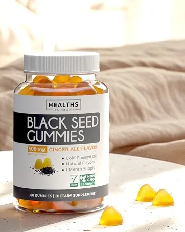 Thyroid Support & Black Seed Oil (1-Month Supply) Black Seed Thyroid Boost - Thyroid Support (60 Capsules) Health Supplement & Black Seed Oil (60 Capsules) Cold-Pressed Nigella Sativa - Non-GMO - healths harmony