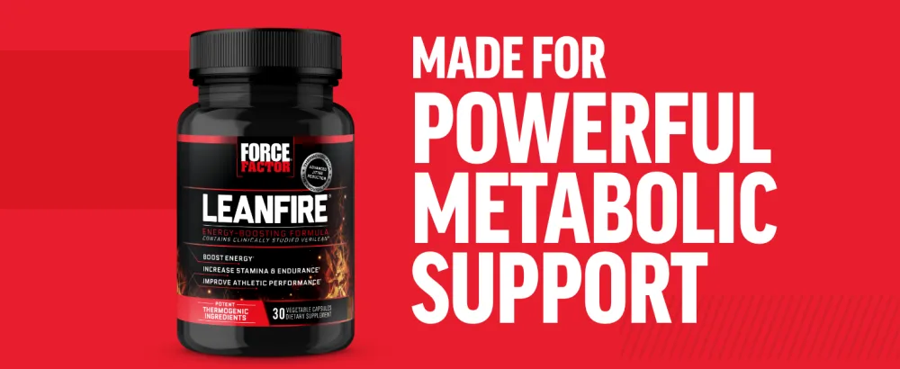 Force Factor LeanFire Pre Workout Energy Pills with Green Tea Extract and Caffeine to Increase Energy Build Lean Muscle Black 30 Count (Pack of 1) Package May Vary - made for powerful metabolic support