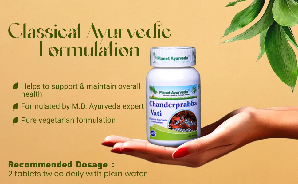 Chanderprabha Vati - 120 Tablets - 500mg - Planet Ayurveda (in USA) - Ayurvedic Formulation