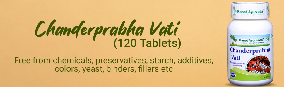 Chanderprabha Vati - 120 Tablets - 500mg - Planet Ayurveda (in USA) - No Chemical