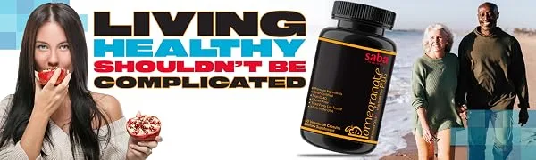 Saba Pomegranate Plus -Cellular Nutrition Broad Spectrum of Essential Antioxidants - Support Stress Cardiovascular Wellness Immune System Vision- 60 Capsules - Saba Pomegranate Plus - Your Wellness Shouldn't Be Complicated!