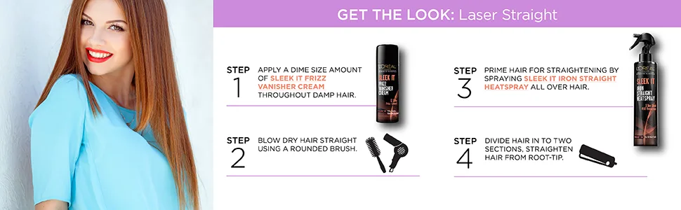 Lor Adv Hair Heatspry Han Size 5.7z Loreal Advance Hair Style Sleek It Heatspray Hangtag 5.70z - product information 8
