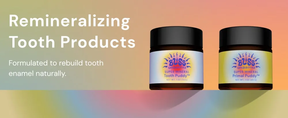 Bliss Energetics Primal Puddy - 2oz Remineralizing Tooth Leave On Paste - Hydroxyapatite Tallow Colostrum Shilajit - All Natural Preservative & Chemical Free 2 Ounce - Bliss Energetics Remineralizing tooth care
