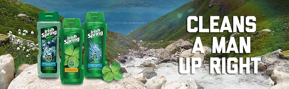 Irish Spring Body Wash Deep Action Scrub - 18oz - Cleans a man up right
