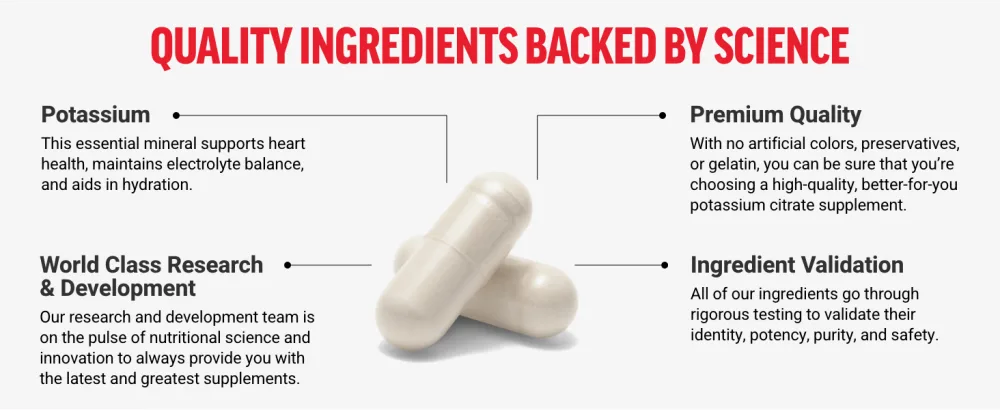 Force Factor Potassium Citrate Potassium Capsules to Support Cardiovascular Health Promote Electrolyte Balance and Boost Hydration Ideal for Athletes 180 Vegetable Capsules - potassium citrate potassium powder gummies apigenin supplement for sleep citrato potasio