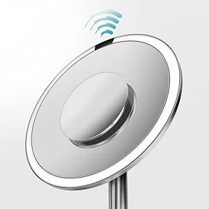 simplehuman 8 Pro Round Sensor Makeup Mirror  5x + 10x Dual Magnification  Rechargeable and Cordless  Brushed Stainless Steel - product information 4