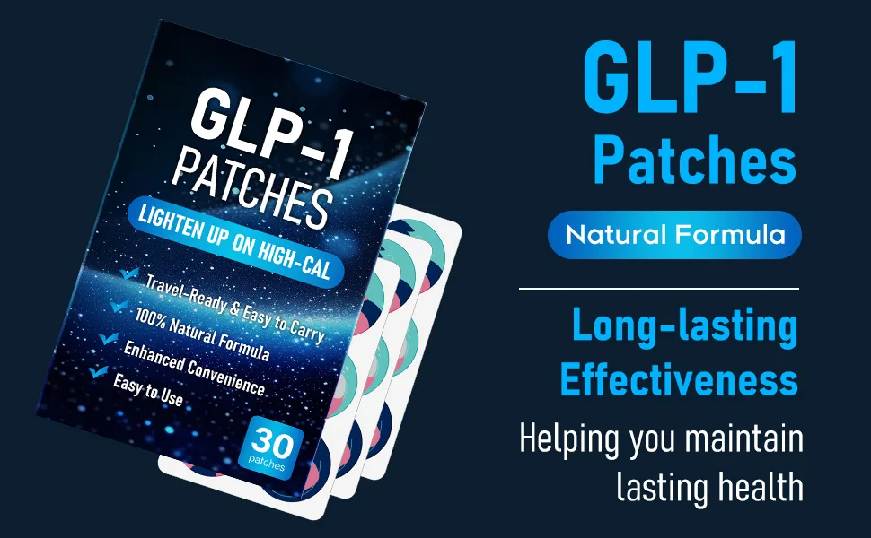 AYOJOY GLP-1 Patches for Women & Men - Natural Ingredients with Berberine L-Glutamine-blue-30PCS - aplus content image