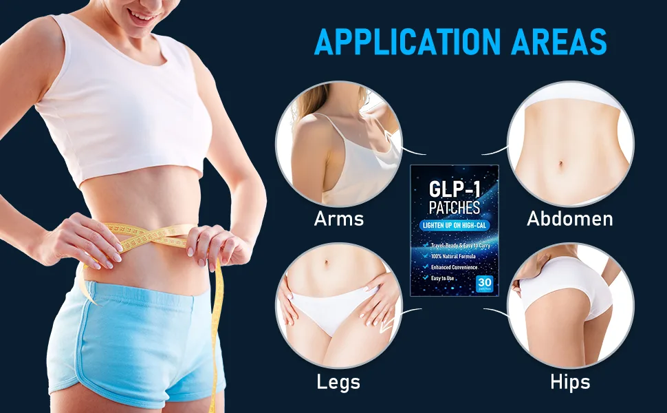 AYOJOY GLP-1 Patches for Women & Men - Natural Ingredients with Berberine L-Glutamine-blue-30PCS-blue - aplus content image