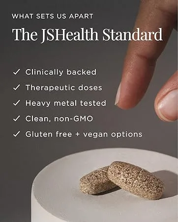 JSHealth Vitamins Advanced Magnesium Supplements with Magnesium Glycinate & Citrate for Muscle Relaxation (60 Tablets) 60 Count (Pack of 1) - JsHealth vitamins clean vegan gluten free