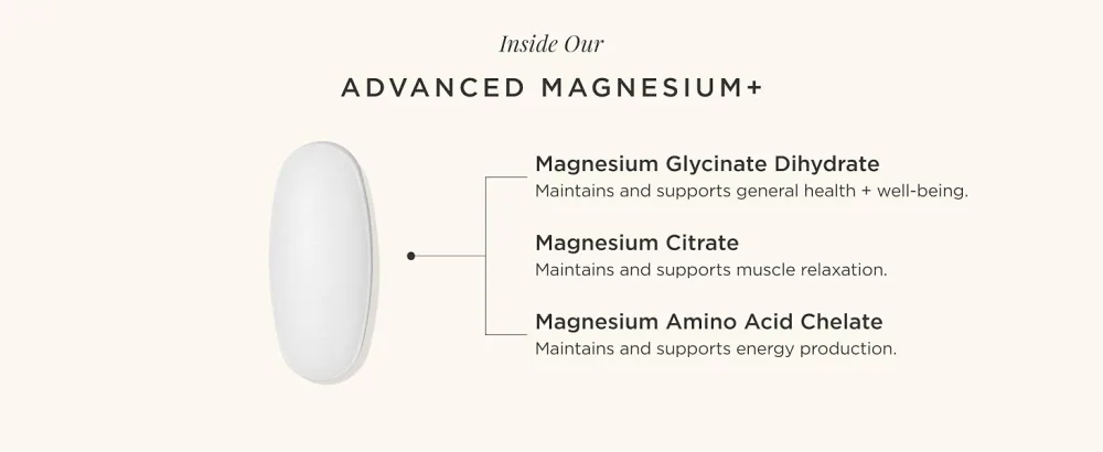 JSHealth Vitamins Advanced Magnesium Supplements with Magnesium Glycinate & Citrate for Muscle Relaxation (60 Tablets) 60 Count (Pack of 1) - NEW Magnesium ASIN