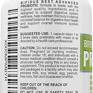 Fast Natural Bloating Relief - Bifidus Best Advanced Probiotic 60 Day + Kombucha Guide - Premium Probiotics for Men and Women - for Intestinal Problems Bloating Diarrhea Gas Bladder UTI - back label