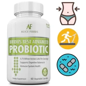 Fast Natural Bloating Relief - Bifidus Best Advanced Probiotic 60 Day + Kombucha Guide - Premium Probiotics for Men and Women - for Intestinal Problems Bloating Diarrhea Gas Bladder UTI - Bifidus Fast Natural Bloating Relief - Bifidus Best Advanced Probiotic