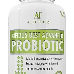 Fast Natural Bloating Relief - Bifidus Best Advanced Probiotic 60 Day + Kombucha Guide - Premium Probiotics for Men and Women - for Intestinal Problems Bloating Diarrhea Gas Bladder UTI - Bifidus probiotic bottle front