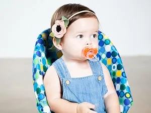 Joovy Silinoogie Baby Pacifier Featuring Super-Soft  Dishwasher-Safe Silicone  Durable One-Piece Design for Easy Cleaning  and Safe PPSU Color Insert - (Night Glow) - orange silinoogie