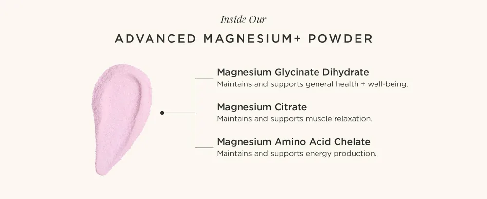 JSHealth Vitamins Advanced Magnesium+ Powder with Magnesium Glycinate & Citrate - 3 Bioavailable Forms 400 mg/Serving 6.35 Ounce (Pack of 1) - Advanced Magnesium+ Powder