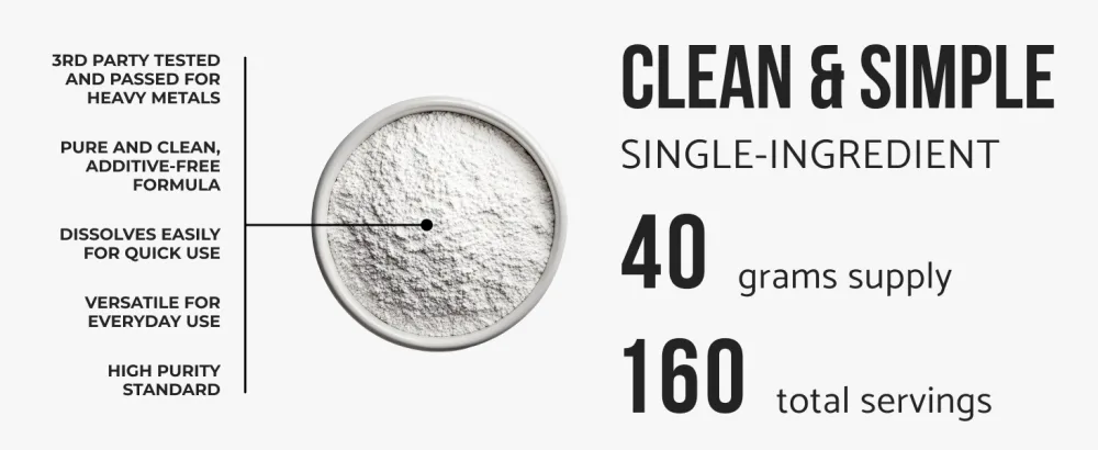 Pure Citicoline CDP Choline Powder Unflavored Choline Supplement for Focus Memory & Cognitive Support Smooth Mixing Non-GMO Vegan No Additives 40 g - citicoline cdp-choline