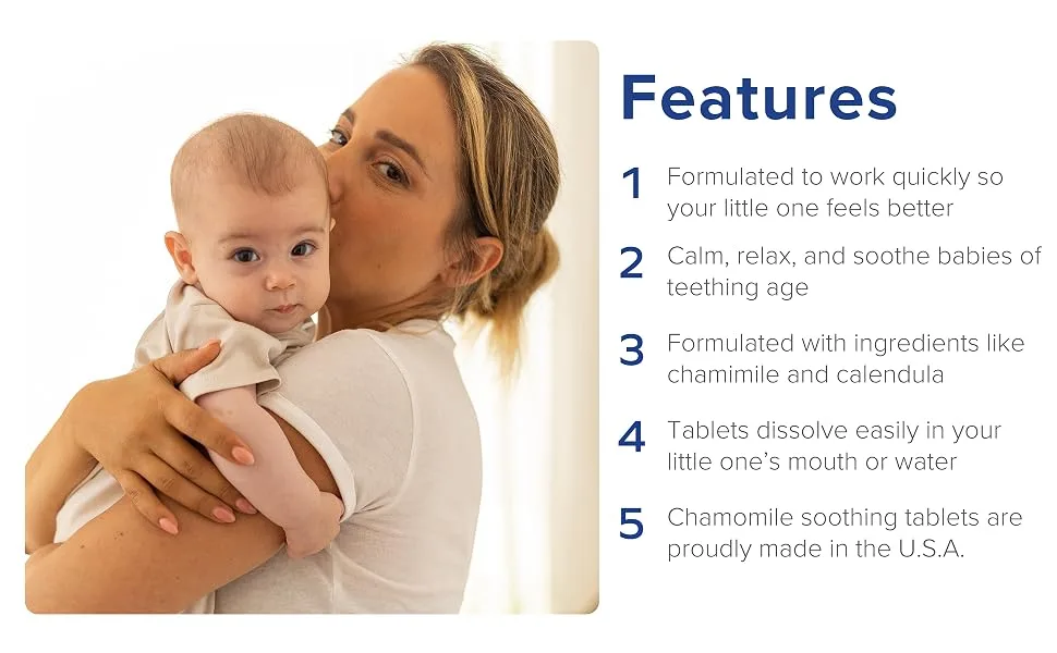 Dr. Talbot's Chamomile Soothing Tablets Quick Dissolve 140 Count (Pack of 2) - soothing tablets, chamomile tablets, calendula, baby soothing tablets, teething soothing tablets
