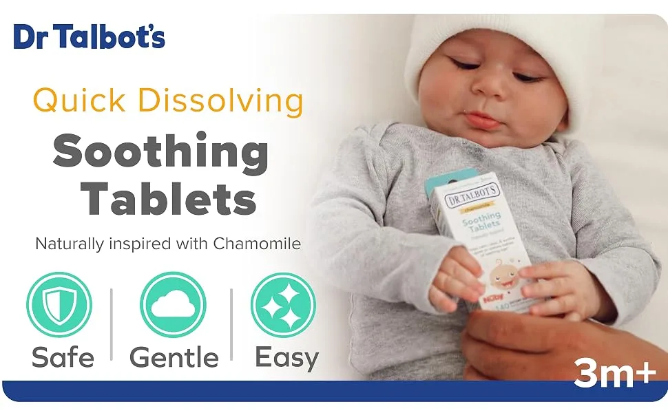 Dr. Talbot's Chamomile Soothing Tablets Quick Dissolve 140 Count (Pack of 2) - soothing tablets, chamomile tablets, calendula, baby soothing tablets, teething soothing tablets
