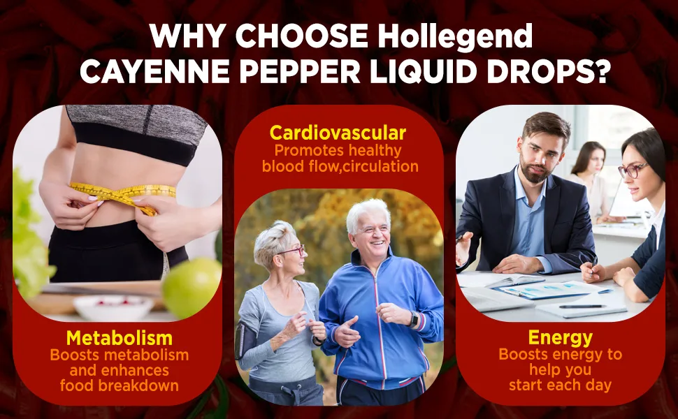 HOLLEGEND Cayenne Pepper Liquid Drops 500mg Cayenne Pepper Supplement Tincture with Hawthorn Ginger Turmeric 2 Fl Oz - cayenne pepper extract