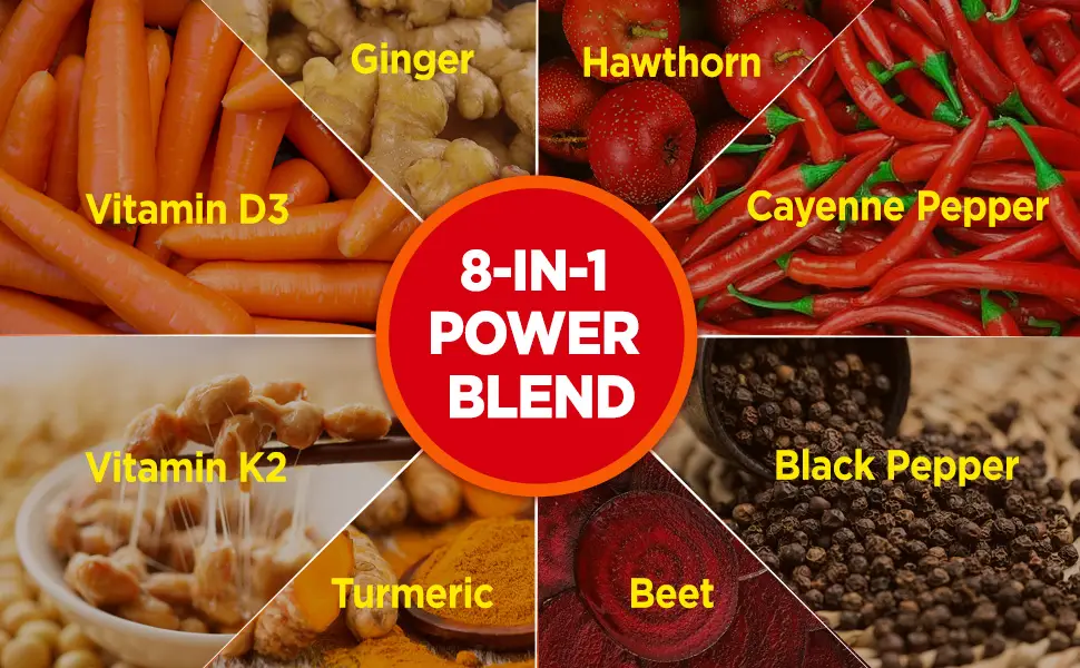HOLLEGEND Cayenne Pepper Liquid Drops 500mg Cayenne Pepper Supplement Tincture with Hawthorn Ginger Turmeric 2 Fl Oz - cayenne pepper liquid drops