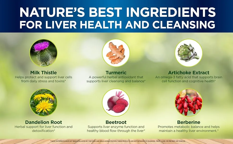 Advanced Liver Support Supplement with Dandelion Milk Thistle Turmeric -Artichoke Extract for Liver Complete Liver Support with Ginger Root Choline Silymarin & Beetroot-Liver Capsules - Best liver support supplement with herbal detox formula, liver vitamins