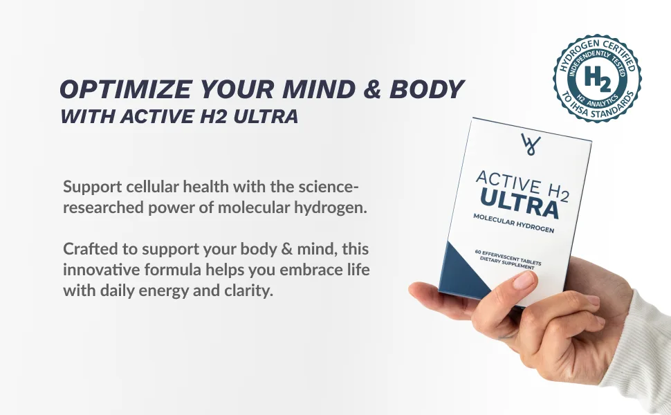 Active H2 Ultra+ Hydrogen Water Tablet - Optimize Health Support Immunity and Balance Antioxidants with Benefits of Molecular Hydrogen 120 Servings 60 Count (Pack of 2) - Active H2 Ultra Hydrogen Water Tablet