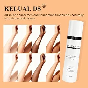 KELUAL DS Anti-Aging Tinted Face Moisturizer & Sheer Face Sunscreen SPF 46 Hydrating Skin Care & Sunscreen Moisturizer 1.7OZ/50ML - KELUAL DS Face Sunscreen&amp;Moisturizer Anti-Aging Tinted Moisturizer