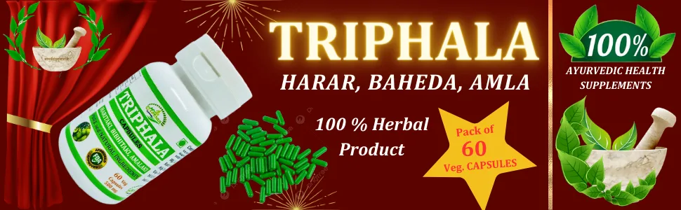 Morsan Nutraveda 's Triphala (Haritaki Bibhitaki Amlaki) Capsules | Combo Pack of 4 x 60 x 500 mg Veg. Capsules (4) - Triphala (Amalaki, Haritaki, Bibhitaki) Trifla