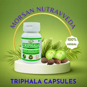 Morsan Nutraveda 's Triphala (Haritaki Bibhitaki Amlaki) Capsules | Combo Pack of 4 x 60 x 500 mg Veg. Capsules (4) - Triphala (Amalaki, Haritaki, Bibhitaki) Trifla
