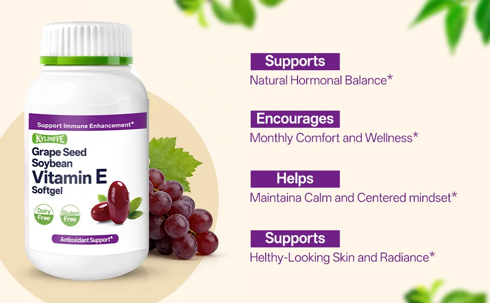 Kylinffe Grape Seed Extract 50mg | Antioxidant Supplement with Vitamin E Supports Immune & Heart Health Quick Release Capsules 60 Count - polyphenols supplement
