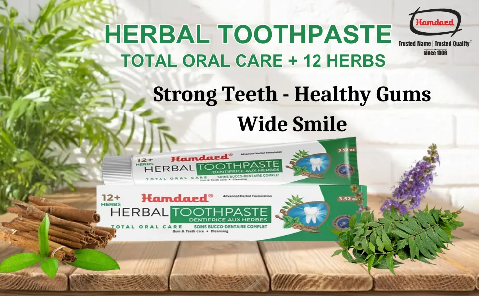 Hamdard 12 Herbs Miswak Total Oral Care Toothpaste 100g / 3.53Oz (Pack of 4) - hamdard herbal