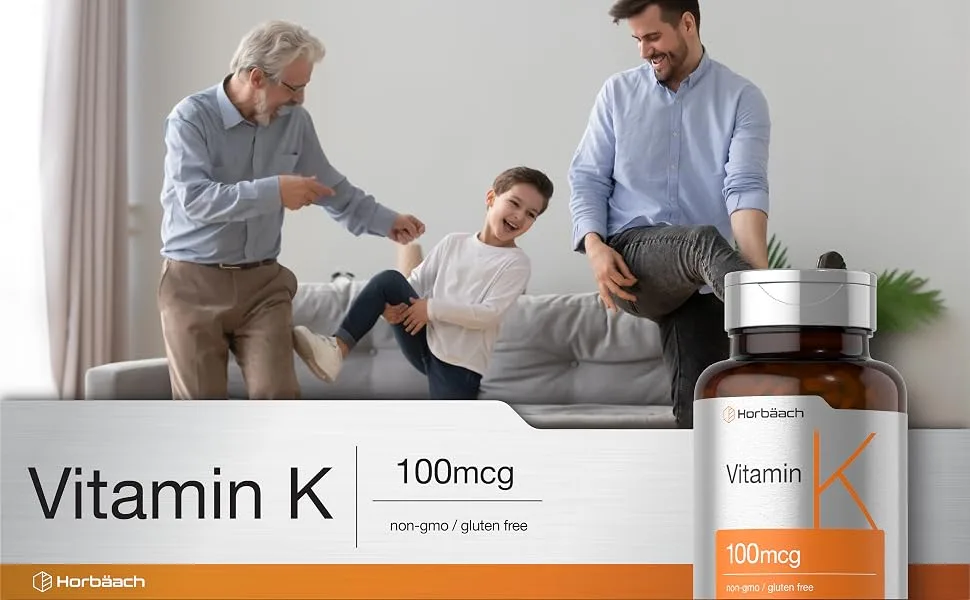 Horb ach Vitamin K Supplement | 100mcg | 120 Tablets | Vegetarian Non-GMO & Gluten Free Supplement - VITAMIN K